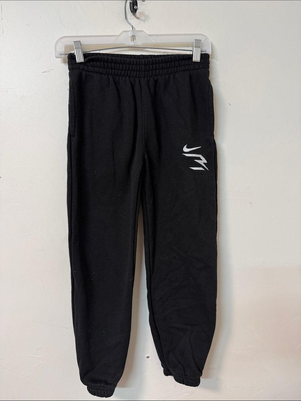 Nike Black Joggers with White Swoosh Accent